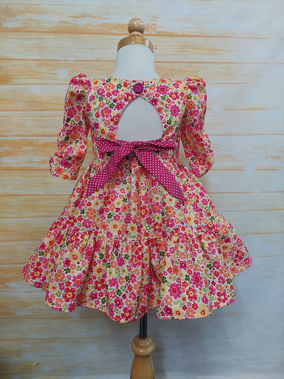 Thumbnail: Claire Dress Bright Pink and Yellow Floral Size 3