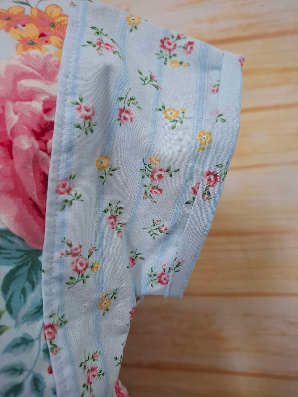 Thumbnail: Willow Dress Aqua Floral with Stripes Size 5