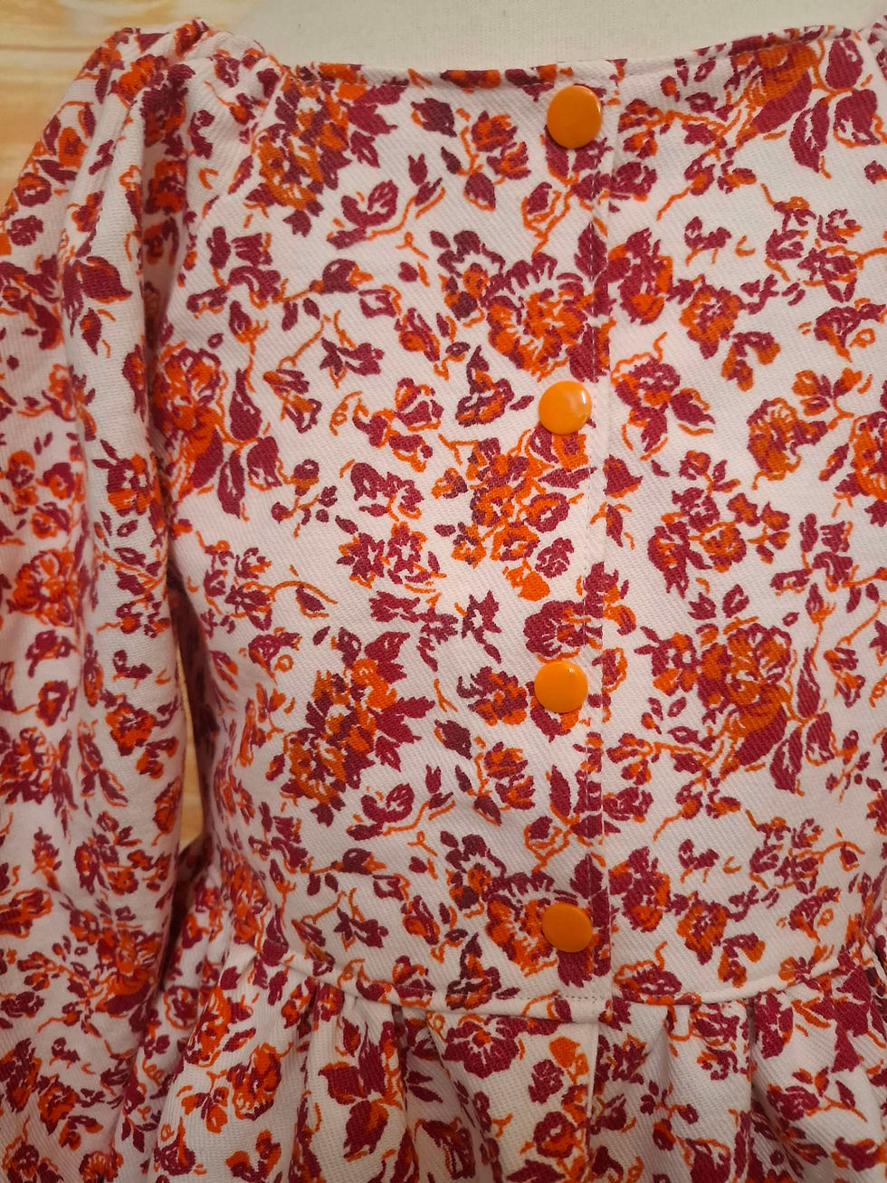 Thumbnail: Neve/Stevie Dress White with Orange Floral Brushed Cotton Size 8
