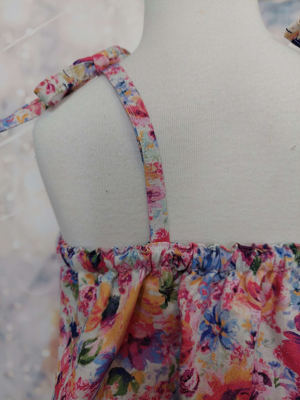 Thumbnail: Opal Top Pink Purple Floral Linen Size 8