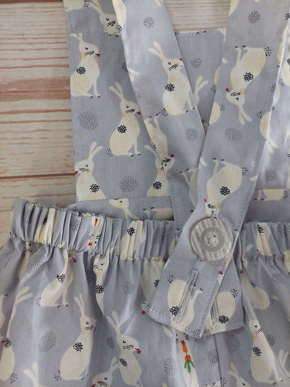 Thumbnail: Frankie Romper Bunnies on Grey Size 1