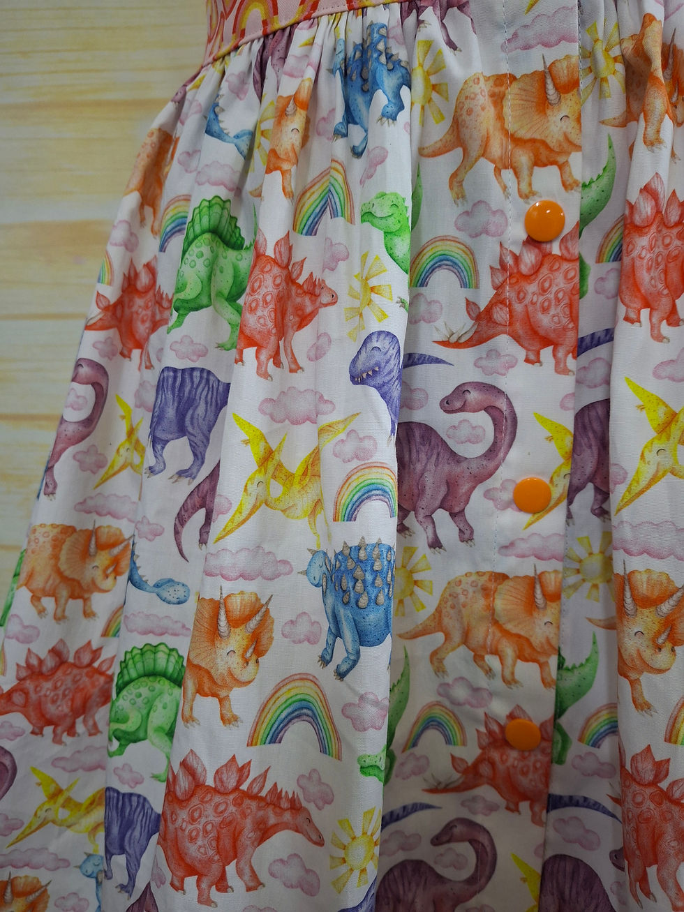 Thumbnail: Jane Dress Rainbows Dinosaurs Size 6