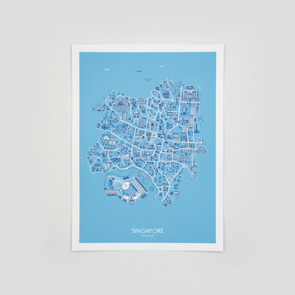 Illustrated Singapore Map Print