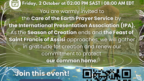 Care of the Earth Prayer Service Friday, 2 October 2026