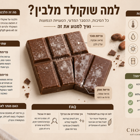  למה שוקולד מלבין? כל הסיבות, ההסבר המדעי, הטעויות הנפוצות ואיך למנוע את זה