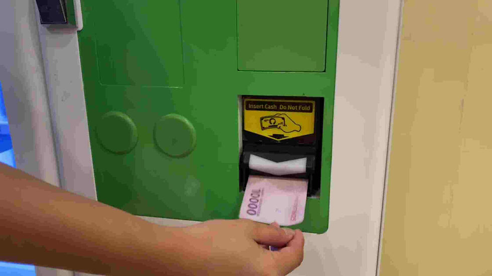 Masukkan uang ke bill validator