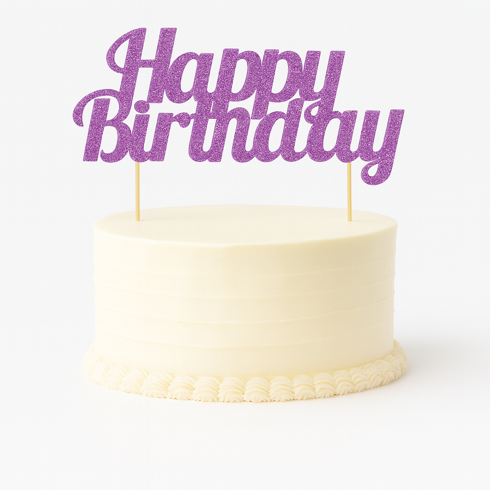 Birthday Cake Toppers ‧ Purple Glitter ‧ Happy Birthday ‧ 18 x 9cm