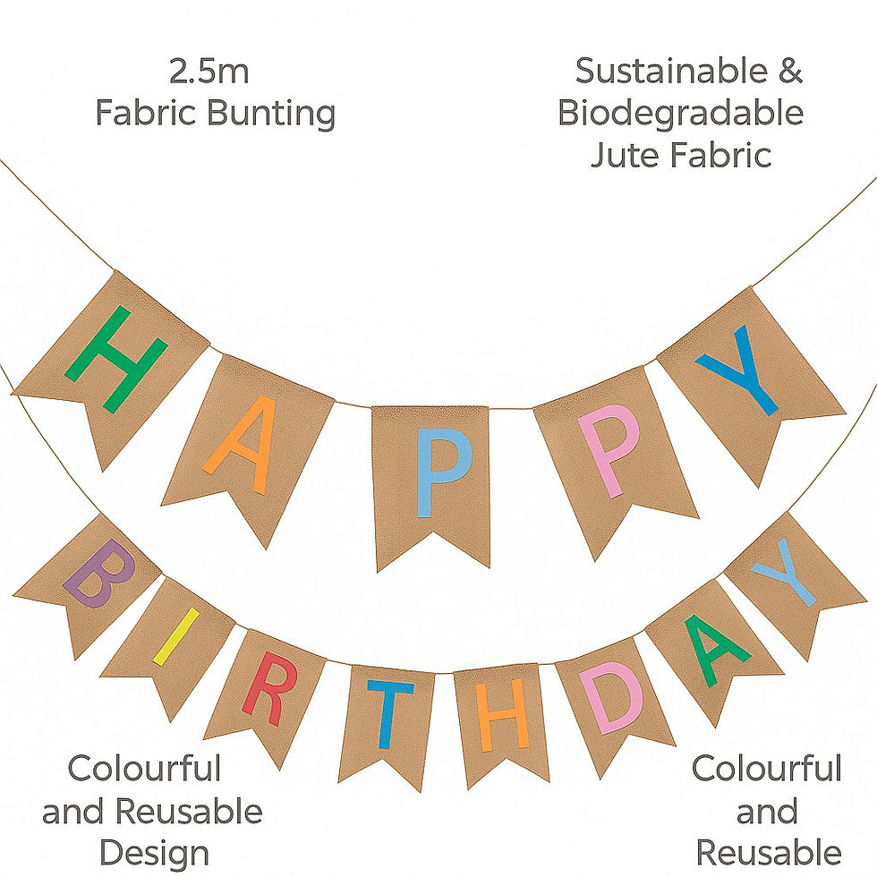 Happy Birthday Bunting Flags. Fabric Banner