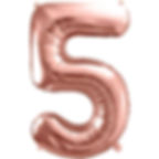 Number 5 Rose Gold Balloons - Large 34" Helium Balloon Birthday Decoration 86cm