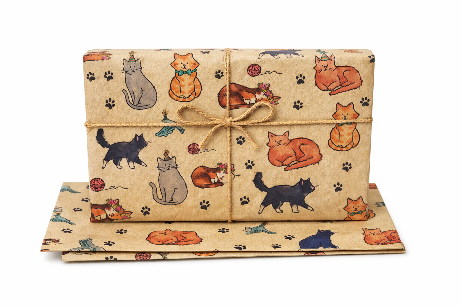 Nala the Cat & Friends · Eco Wrapping Paper · 1m x 50cm · Folded Sheets