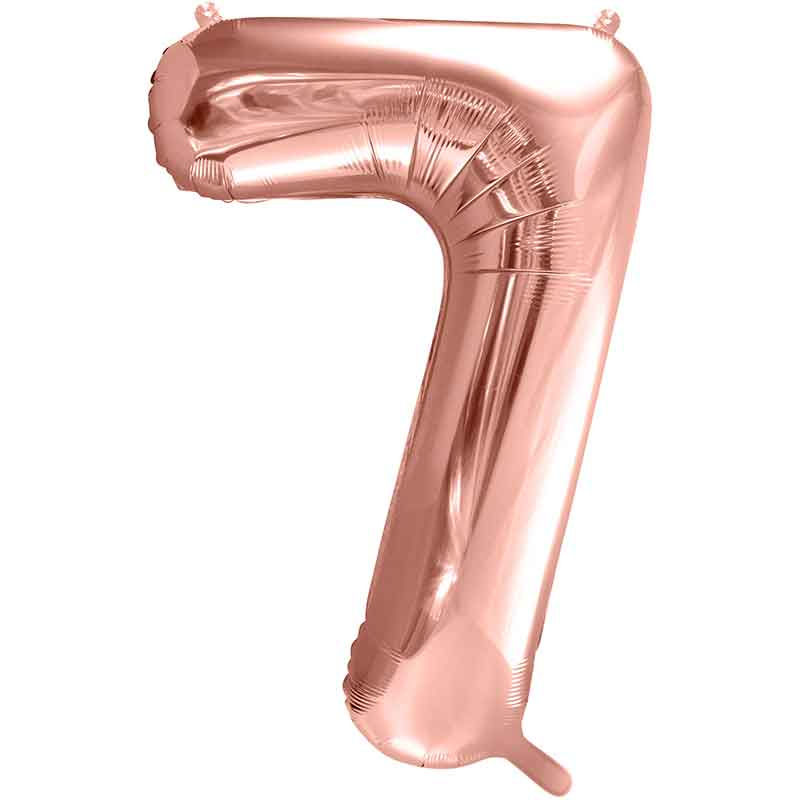 Number 7 Rose Gold Balloons - Large 34" Helium Balloon Birthday Decoration 86cm