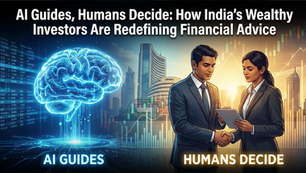 86% of affluent Indian investors use AI in finance, the highest globally. Many credit AI for 40% of recent returns, boosting confidence. Yet 67% still rely mainly on human advisers for final decisions. A hybrid model—AI-driven research combined with human judgment—is emerging as the preferred approach, blending technology’s efficiency with trusted expertise.