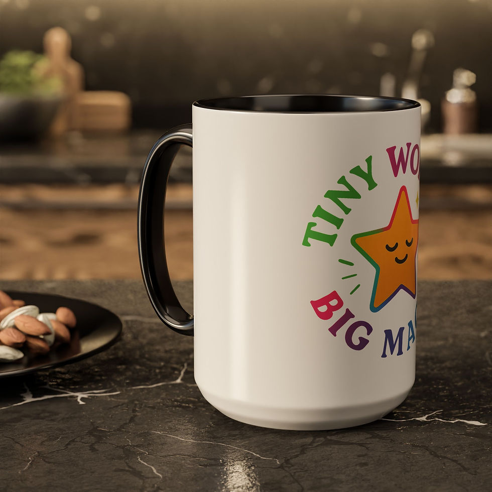 Thumbnail: Inspirational Colorful Mug - 'Tiny Voices, Big Magic' - 11oz & 15oz
