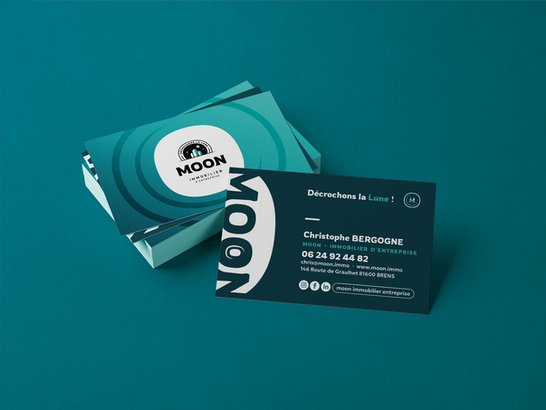 MOON Immobilier d'entreprise | Identité réalisée par NEST Studio de Design graphique