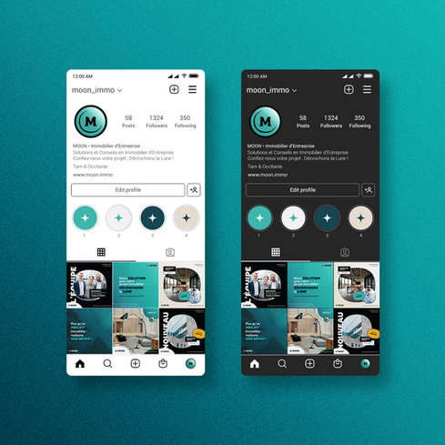 MOON Immobilier d'entreprise - Templates Réseaux sociaux