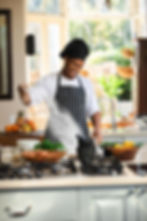 Chef seasoning a dish, food photography cape town