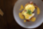 Eggs Benedict on a plate, food photography cape town
