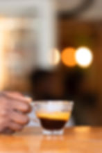 Espresso food photography cape town with glass cup
