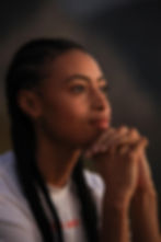 Woman with braided hair in professional portrait photography