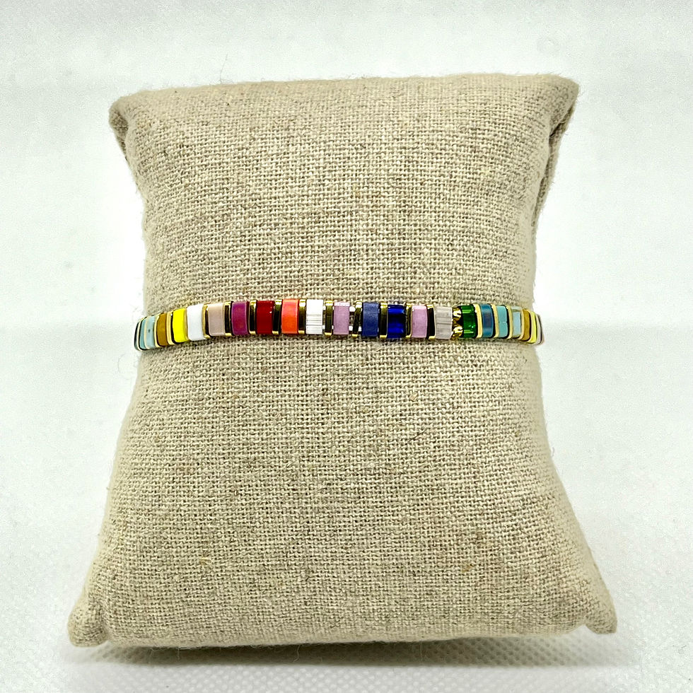 BRACELETS PERLES PLATES & ARC EN CIEL