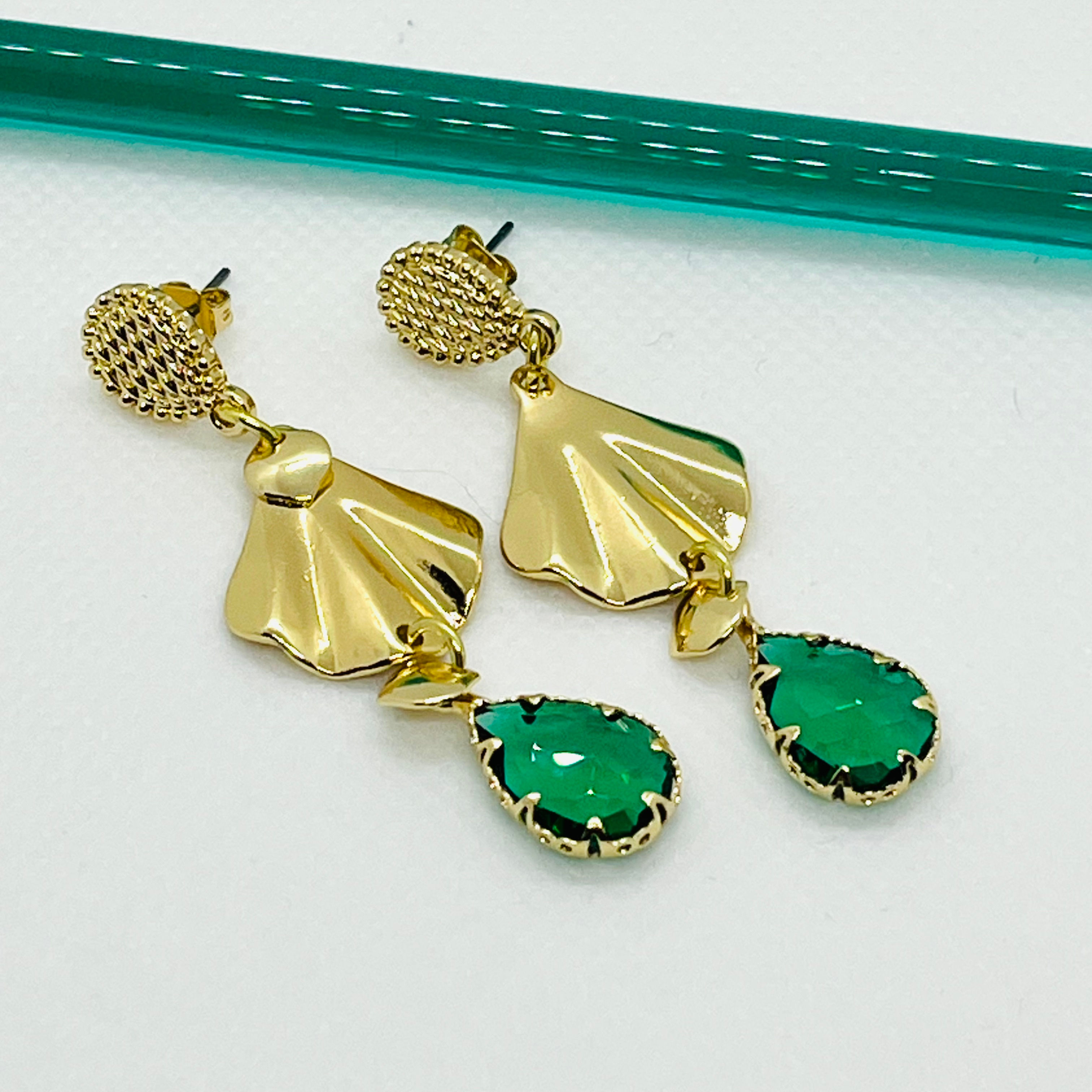 BOUCLES D'OREILLES GLAM EMERAUDE