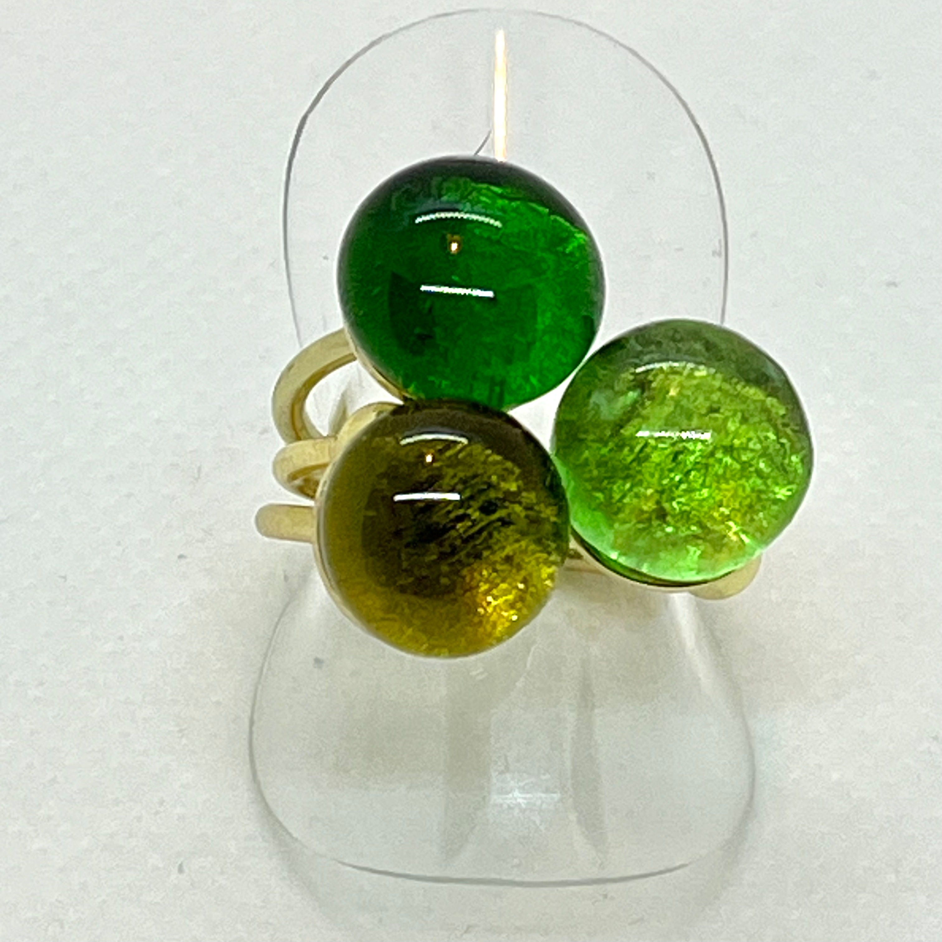 BAGUE DROP TRIO PÉRIDOT & OLIVINE & CHRYSALIDE