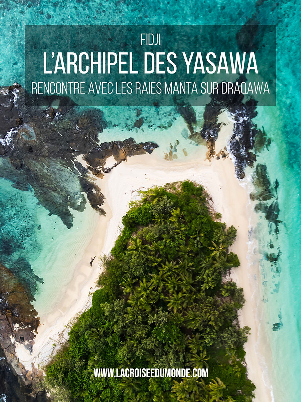 Vue drôle île paradisiaque sable blanc palmiers et lagons bleus