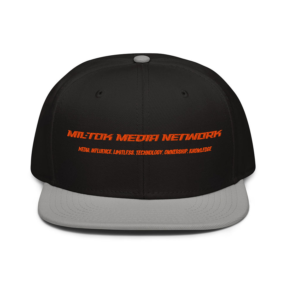 Thumbnail: Mil-Tok Media Network Company Name Snapback Hat
