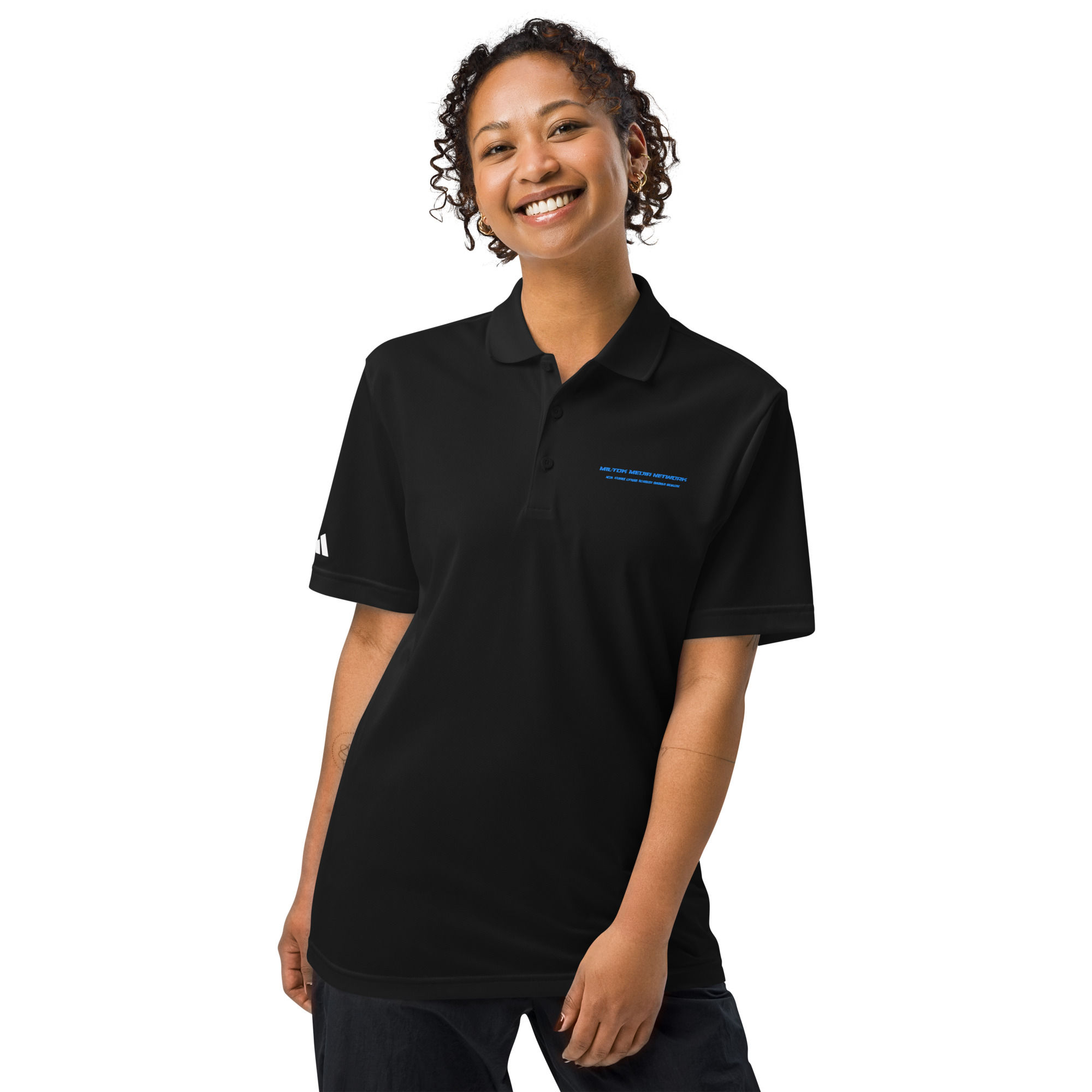 Mil-Tok Media Network Company Name Ladies Adidas sport polo