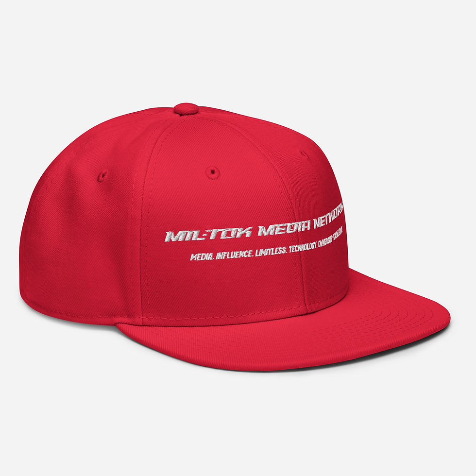 Thumbnail: Mil-Tok Media Network Company Name Snapback Hat