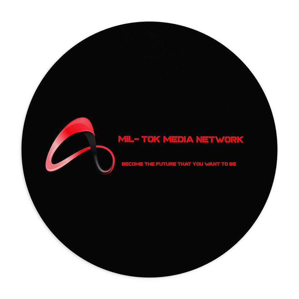Thumbnail: Mil-Tok Media Network (Infinity X Shadow Red) Round Mouse Pad 