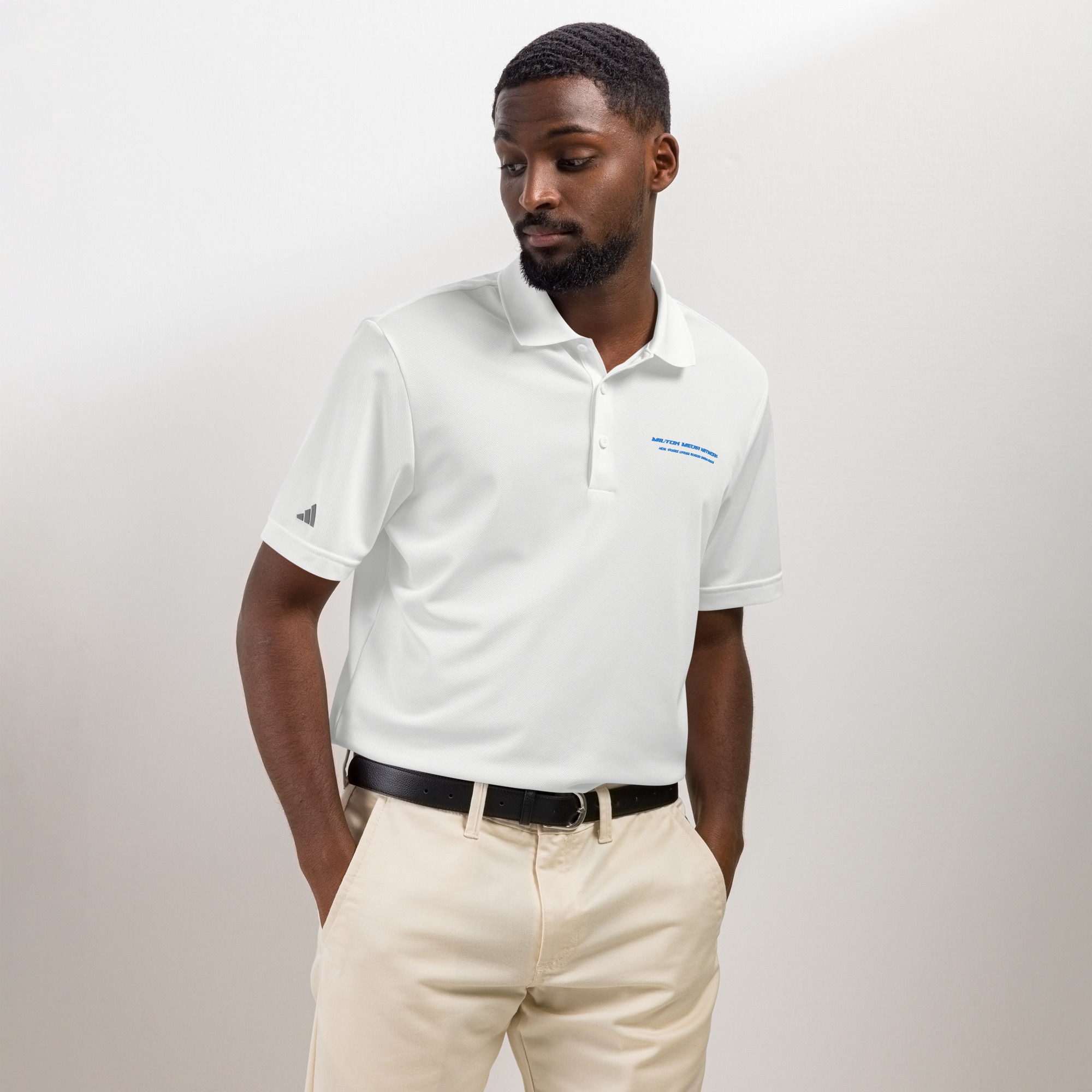 Mil-Tok Media Network Company Name Men's Adidas sport polo
