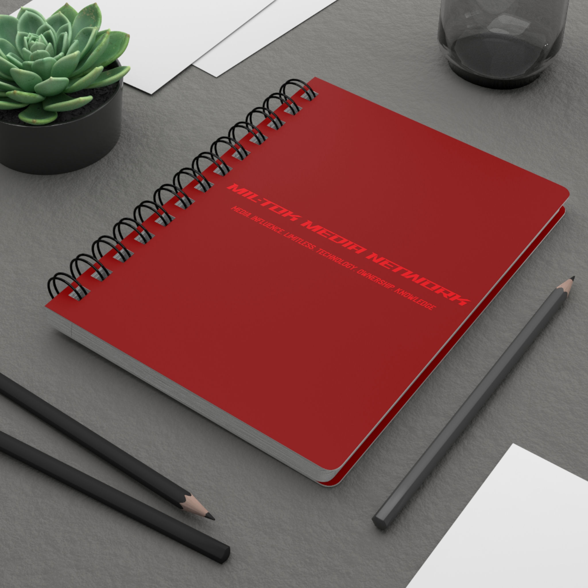 Mil-Tok Media "Company Name" Network Spiral Notebook