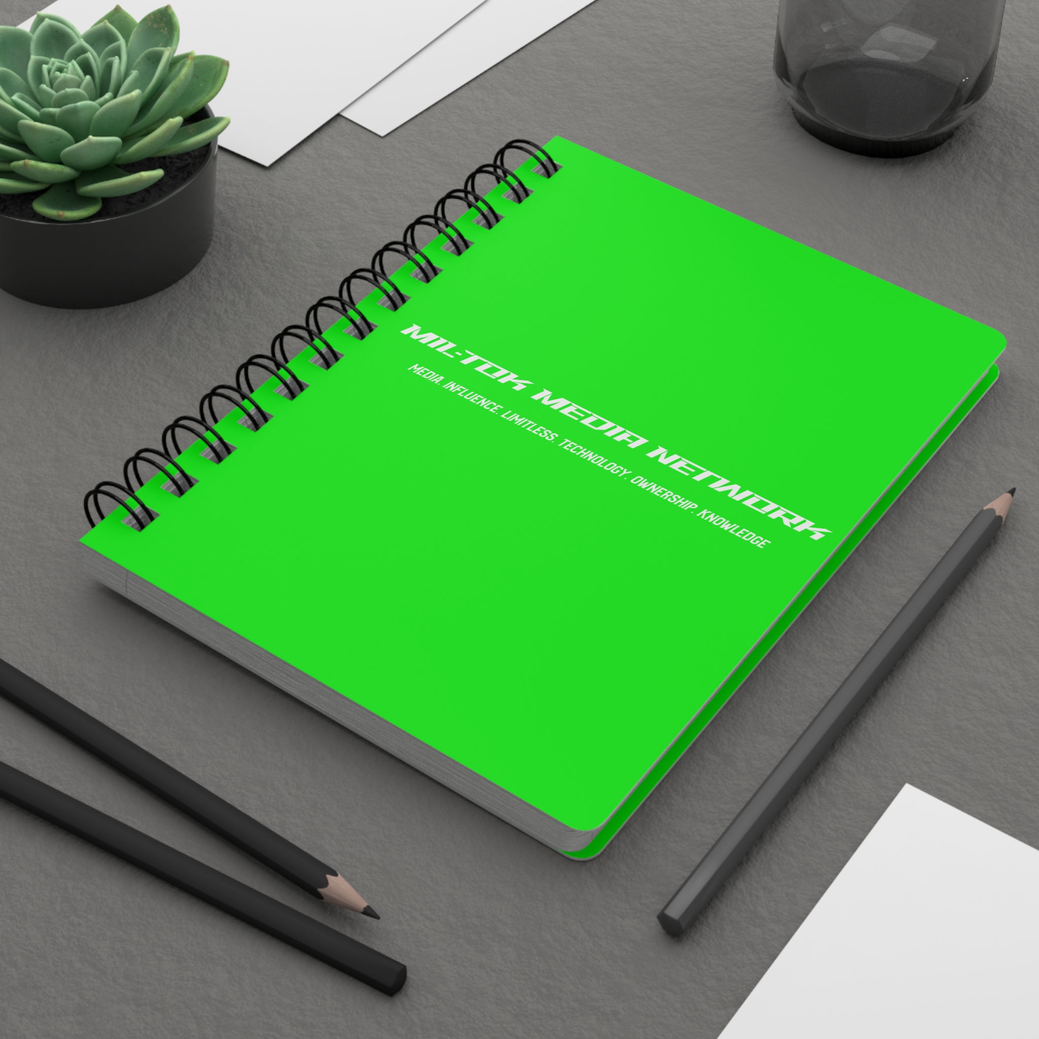 Mil-Tok Media "Company Name" Network Spiral Notebook