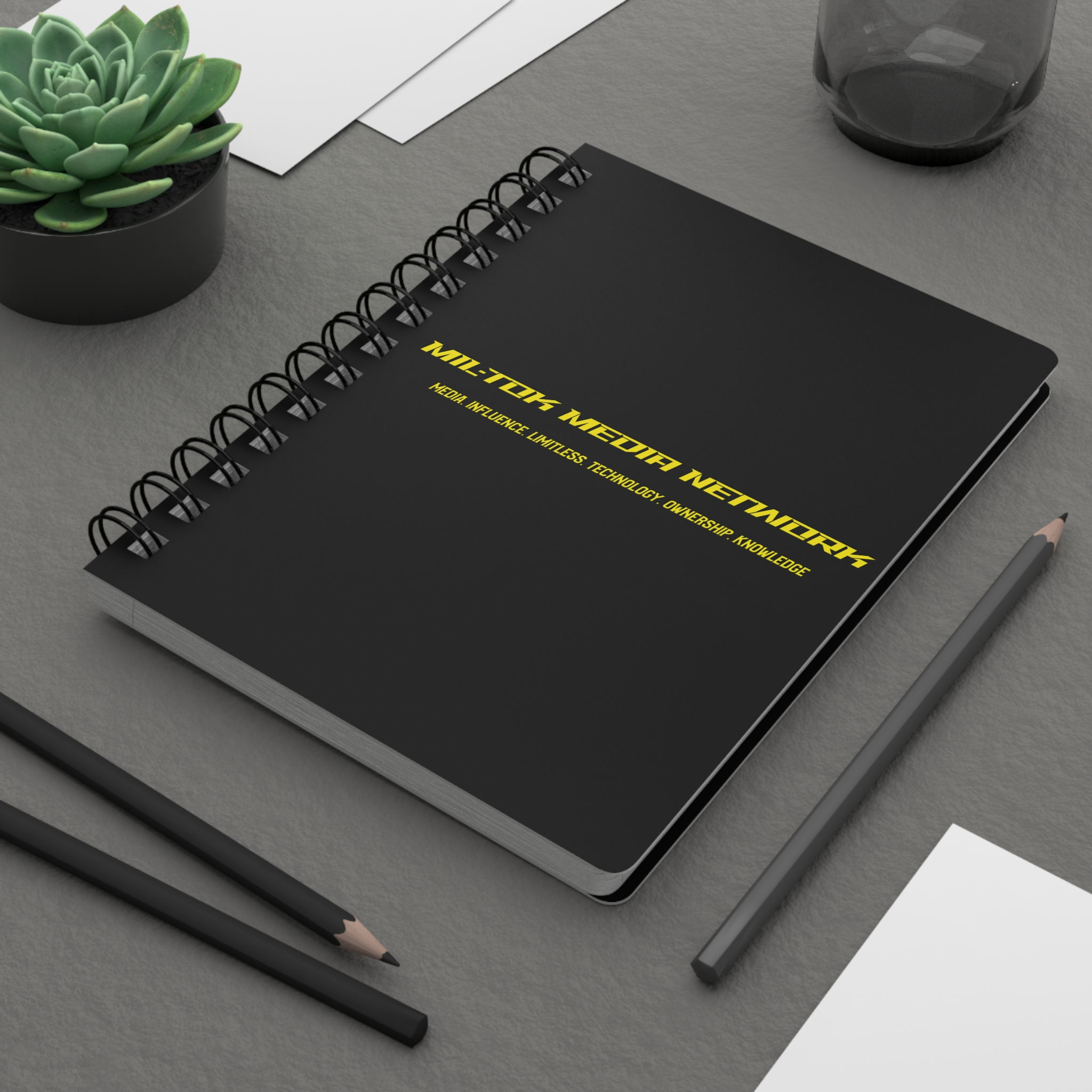 Mil-Tok Media "Company Name" Network Spiral Notebook