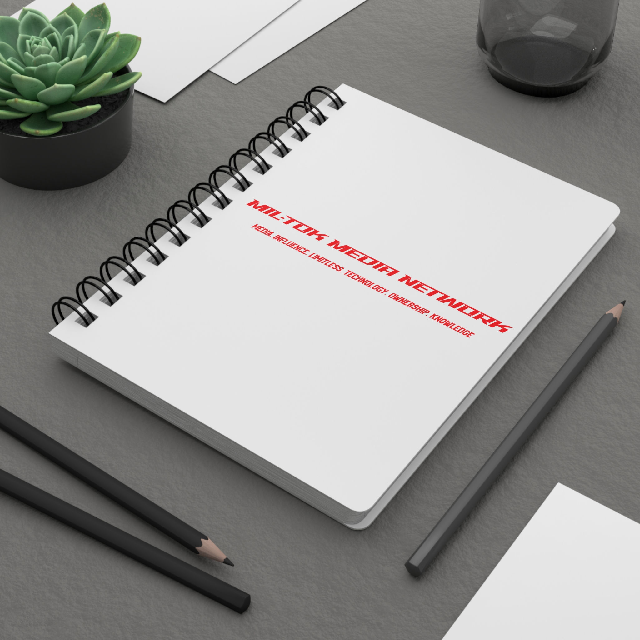 Mil-Tok Media "Company Name" Network Spiral Notebook