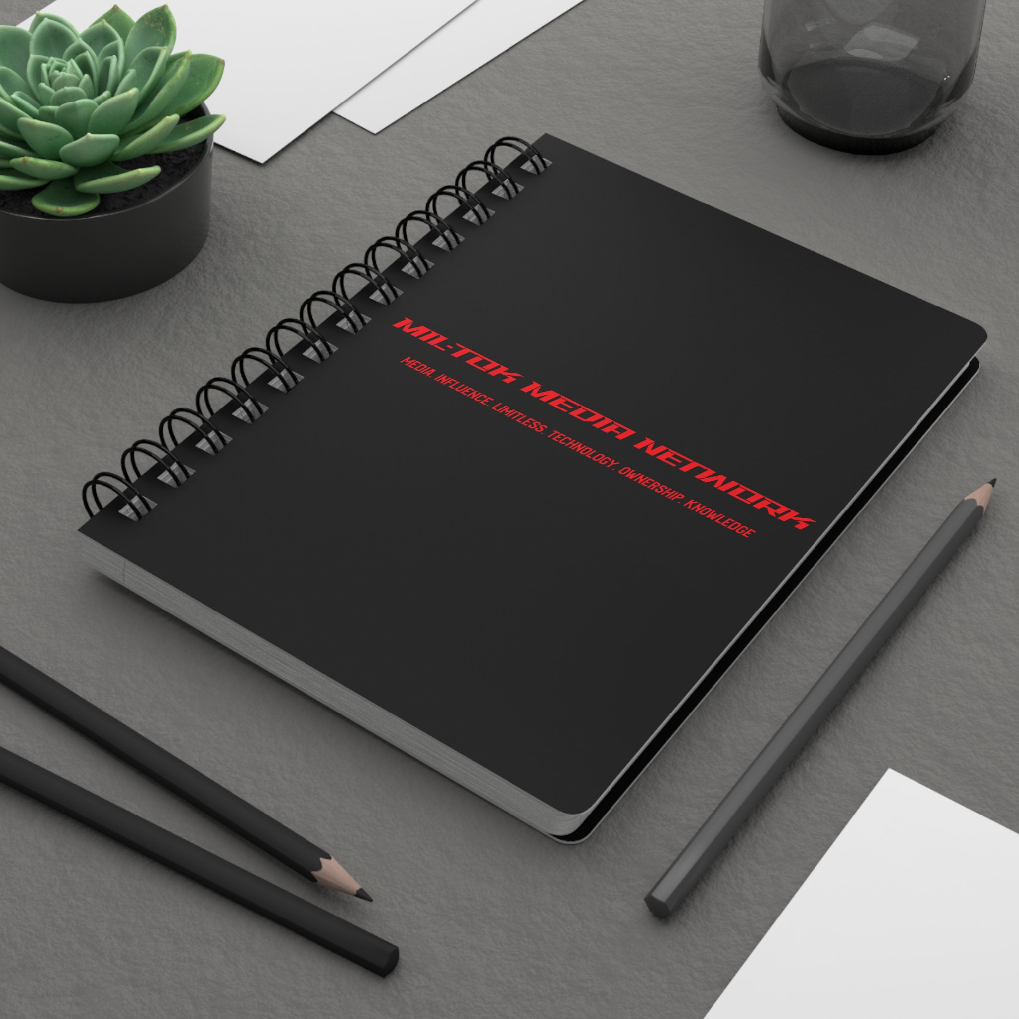 Mil-Tok Media "Company Name" Network Spiral Notebook