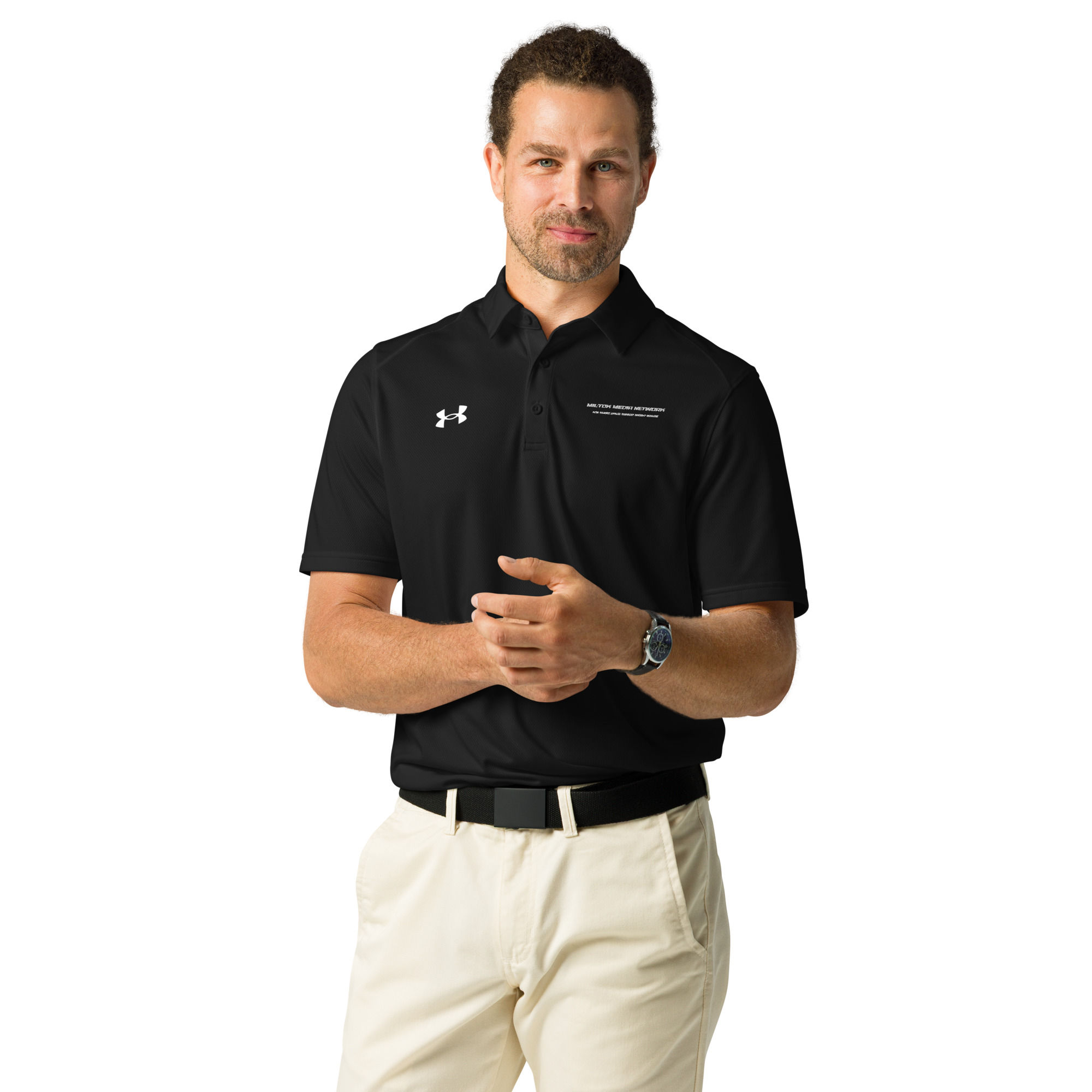 Mil-Tok Media Network "Company Name" Under Armour® Men's polo