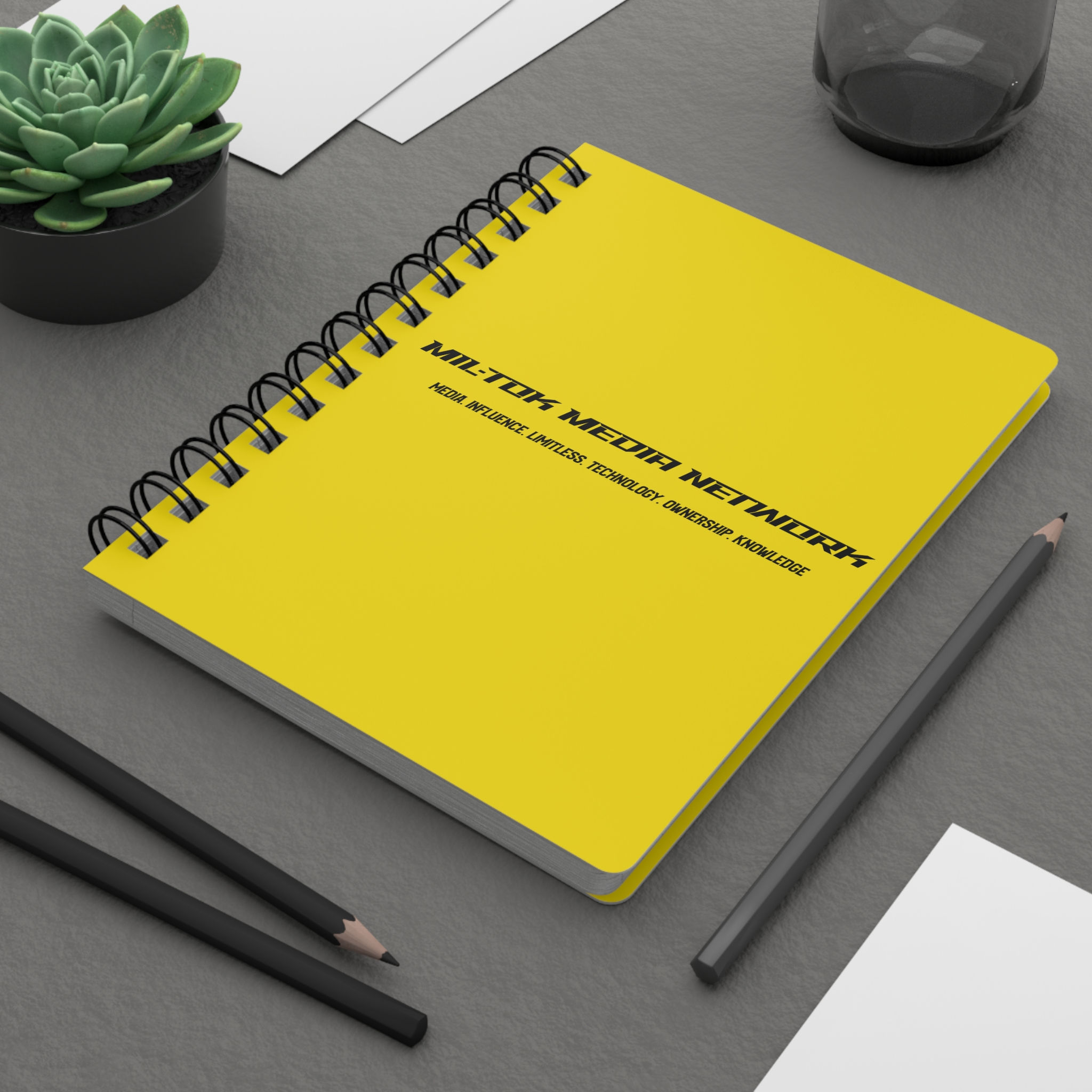 Mil-Tok Media "Company Name" Network Spiral Notebook