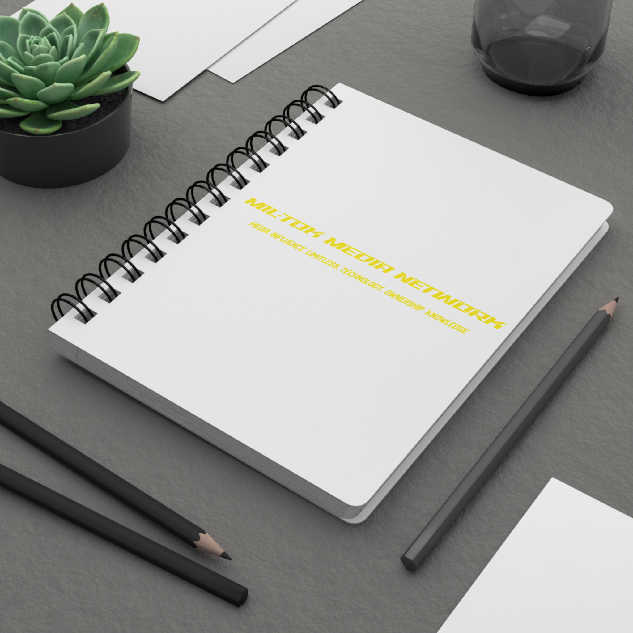 Mil-Tok Media "Company Name" Network Spiral Notebook