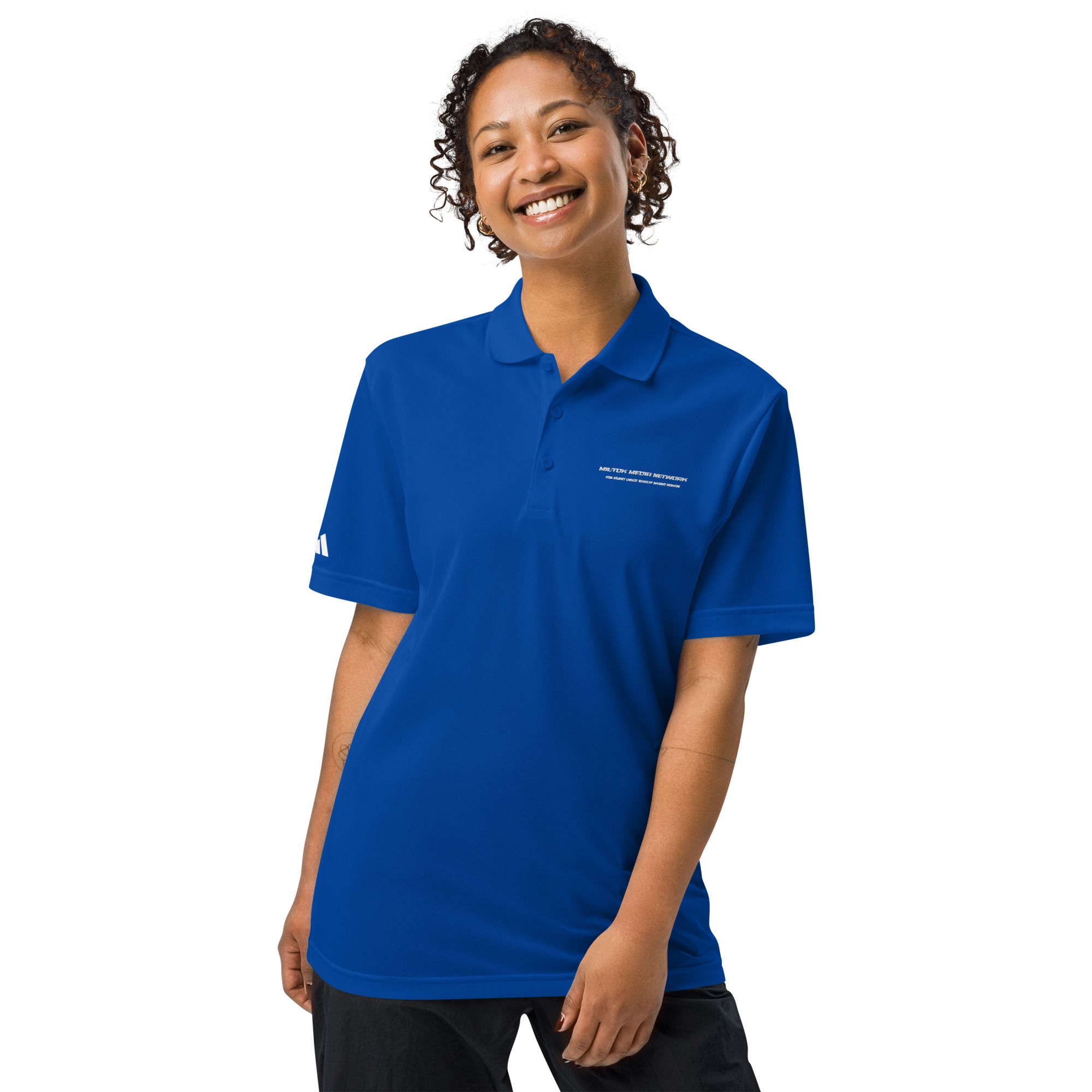 Mil-Tok Media Network Company Name Ladies Adidas sport polo