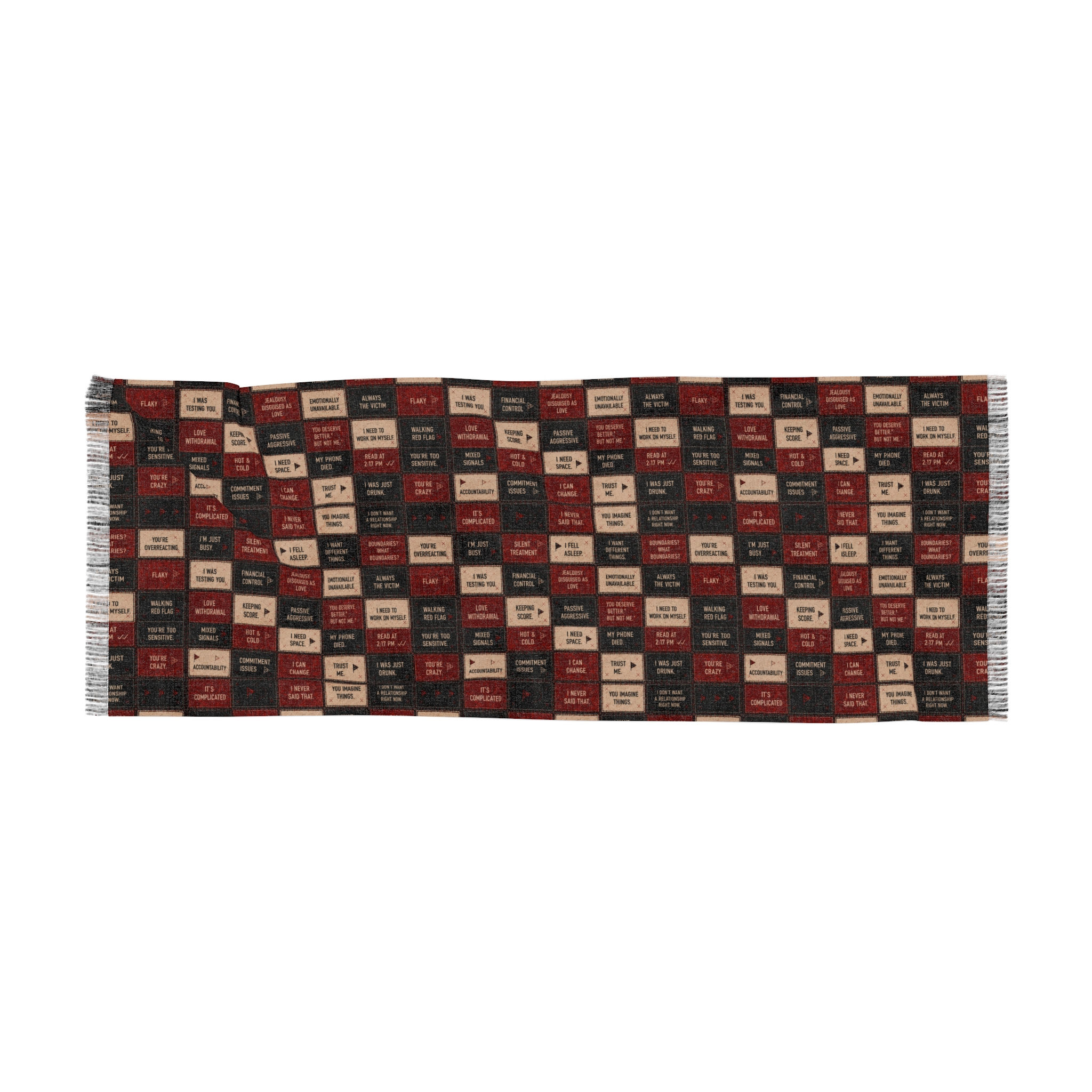 Signature Lightweight Red Flag Fashion Scarf