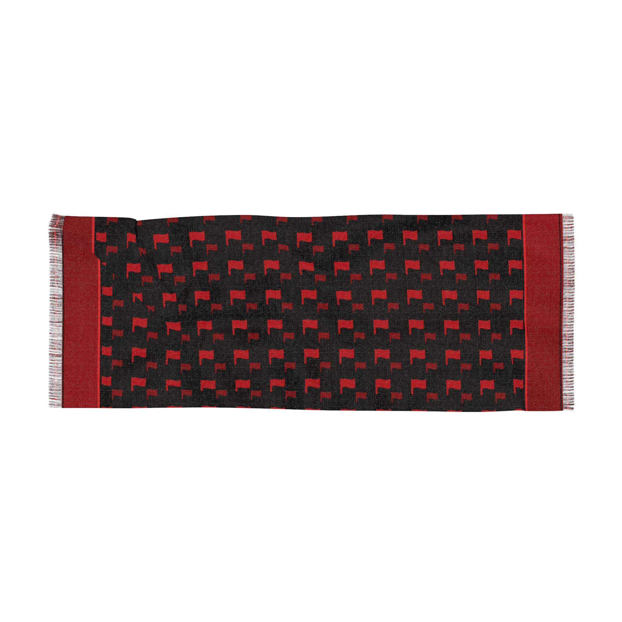 Lightweight Red and Black Checker Scarf
