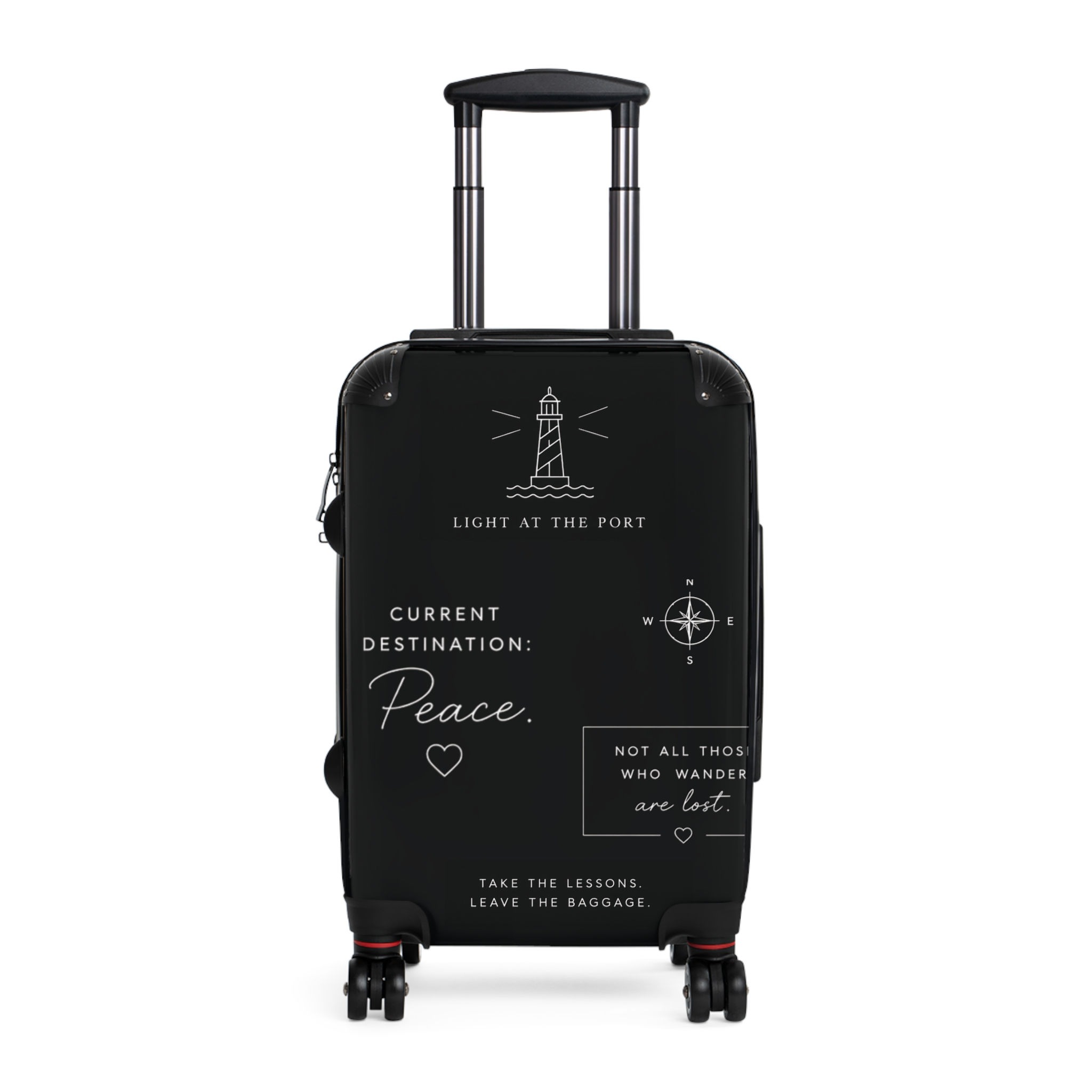 Carry-On Suitcase — "Current Destination: Peace" Inspirational Travel Luggage