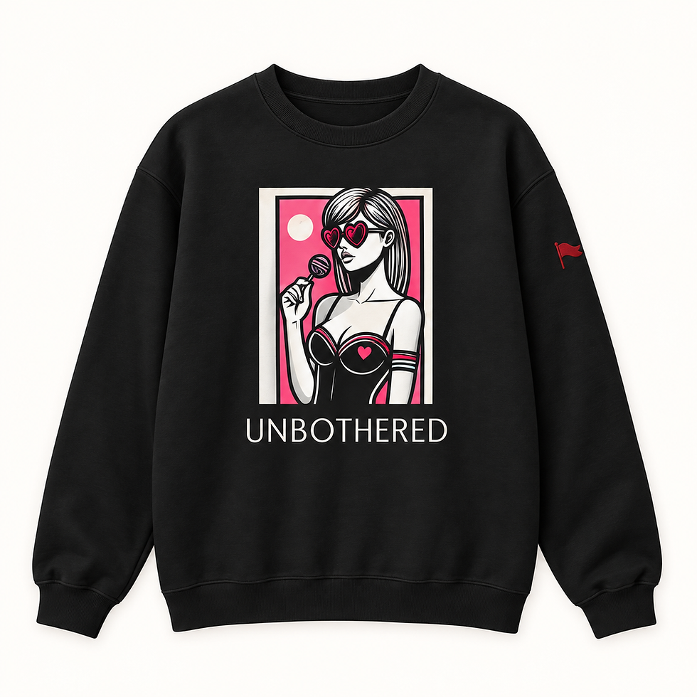 UNBOTHERED Graphic Sweatshirt product mockup 1