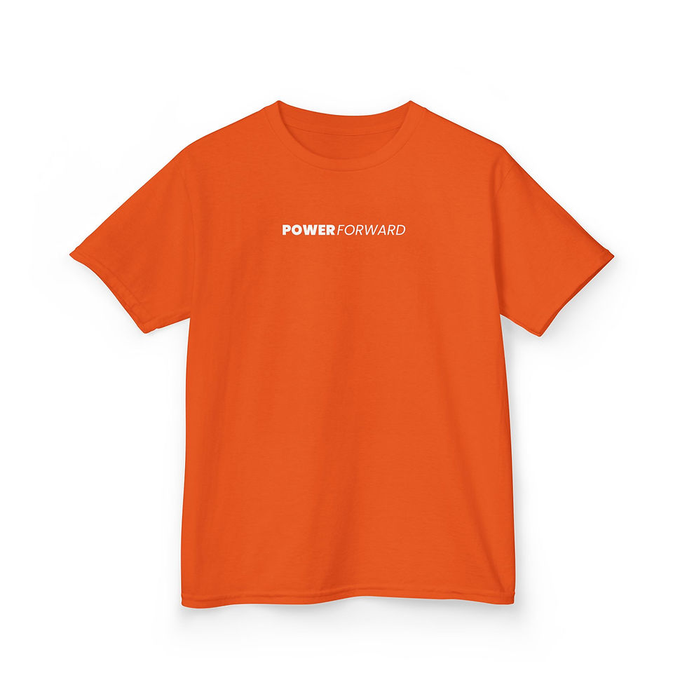 Thumbnail: Front Orange Power Forward Kids Heavy Cotton™ Tee
