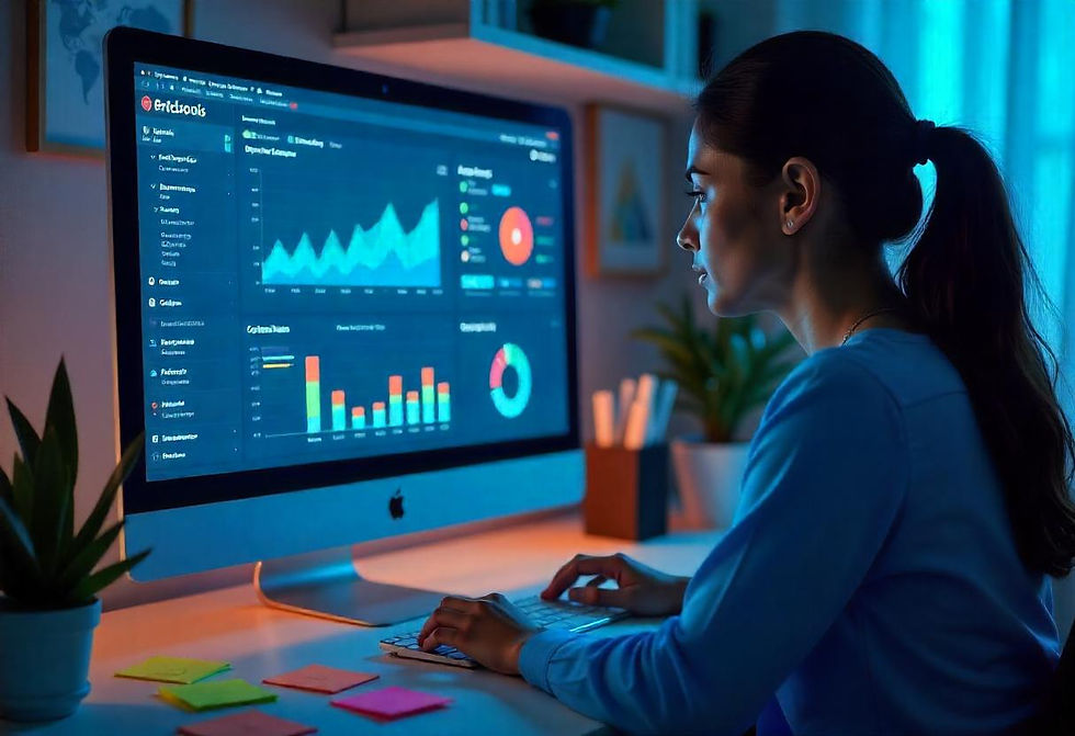 Real-time analytics dashboards showcasing RCS campaign performance metrics in a modern orange design.