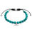 Thumbnail: Blue Turquoise Think Ocean Mini Whale Silver and Stone Macrame Bracelet