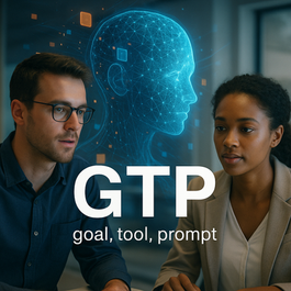 מודל ה- GTP מציע גישה שיטתית, תלת-שלבית, לאינטראקציה עם AI
והוא מורכב משלושה רכיבים עיקריים:
• האות G מסמלת את המטרה ) GOAL ( של המשימה: הגדרת
מטרה ברורה וחד-משמעית למשימה.
• האות T מסמלת את הכלי שנבחר ) TOOL (: בחירת כלי ה- AI או הפלטפורמה המתאימים ביותר לביצוע המשימה.
• האות P מסמלת את ניסוח המדויק ) PROMPT ( של ההנחיה:
ניסוח הנ