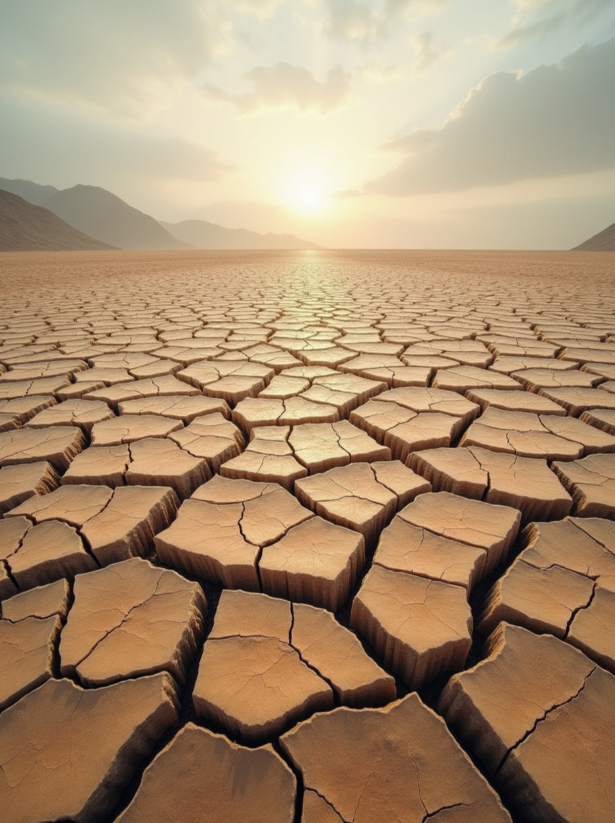 **Alt text (14 words):**  *Cracked dry earth symbolizing dry mouth and dehydration associated with nighttime mouth breathing.